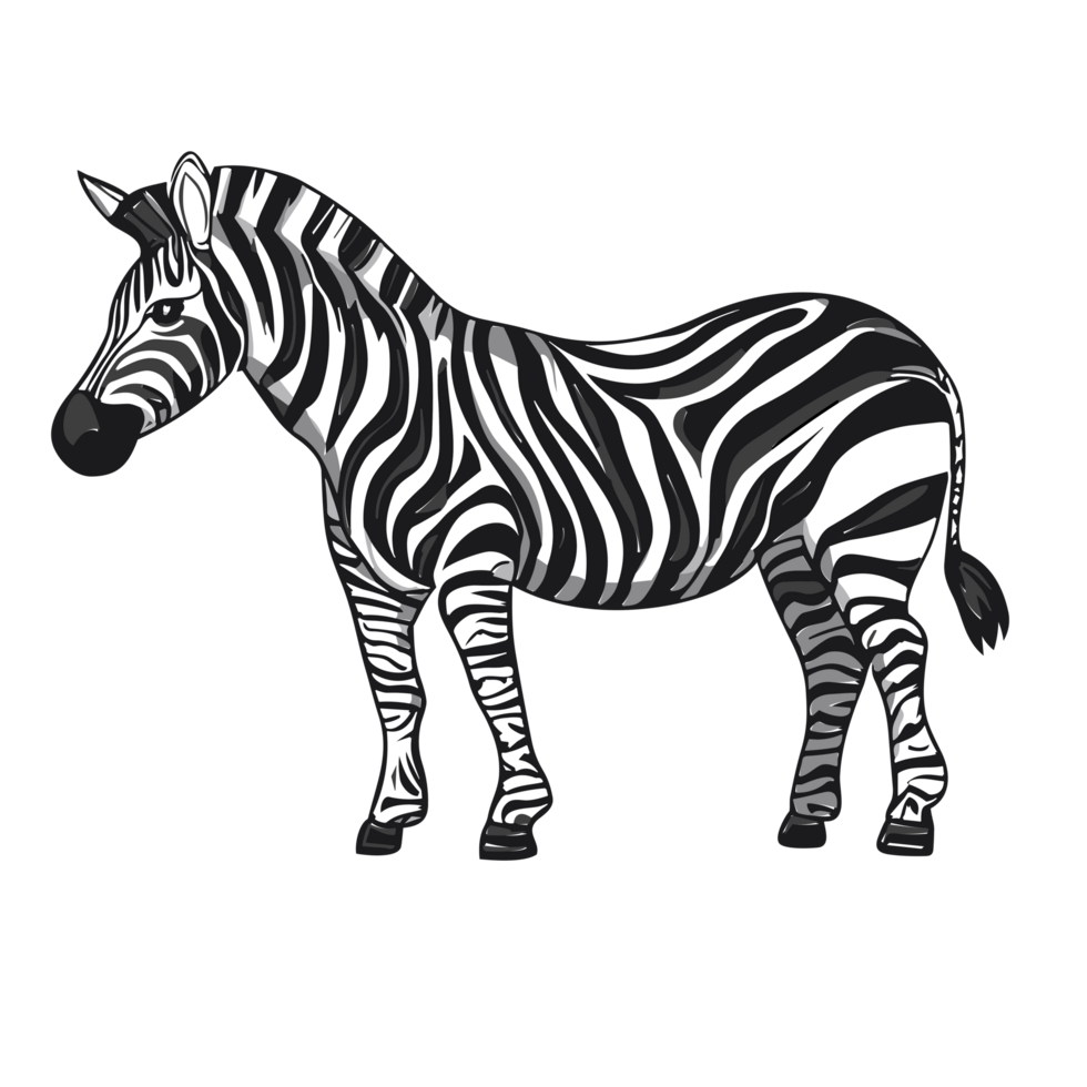 zebra transparent bakgrund, ai generativ png