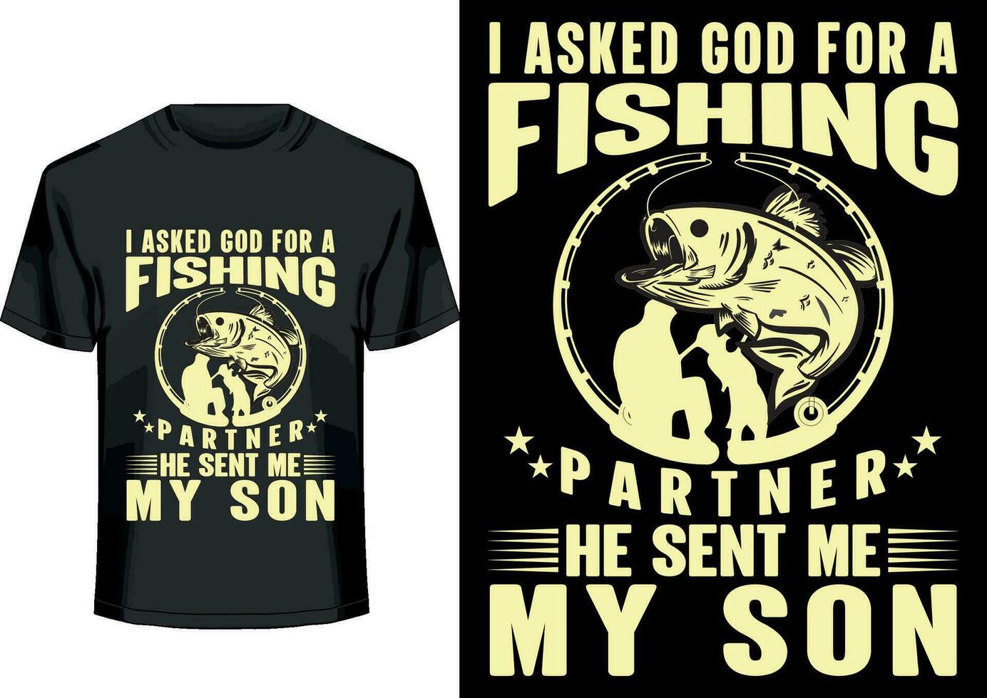 Good day fishing solves problems print ready vector template t-shirt design