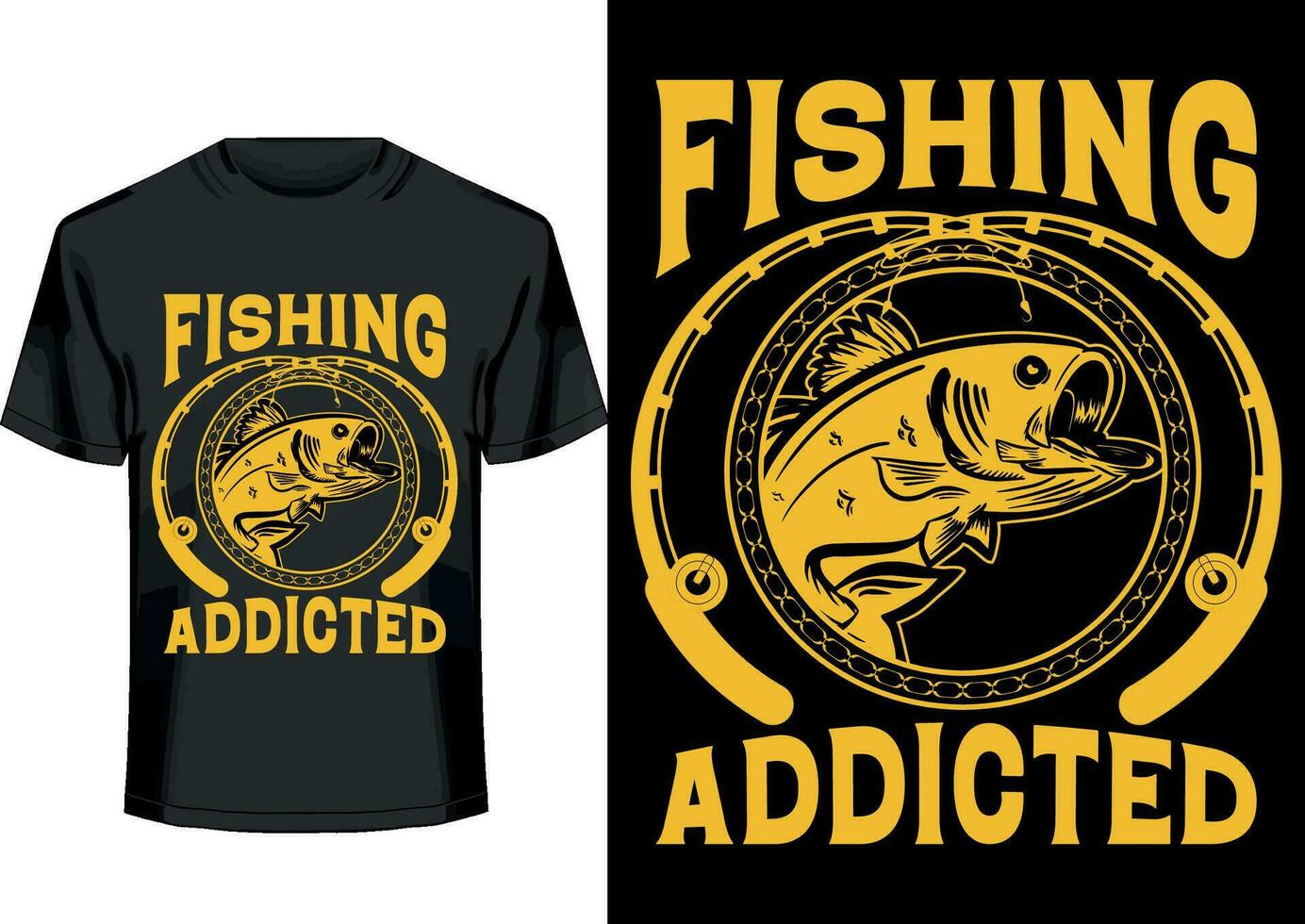bueno día pescar resuelve problemas impresión Listo vector modelo camiseta diseño