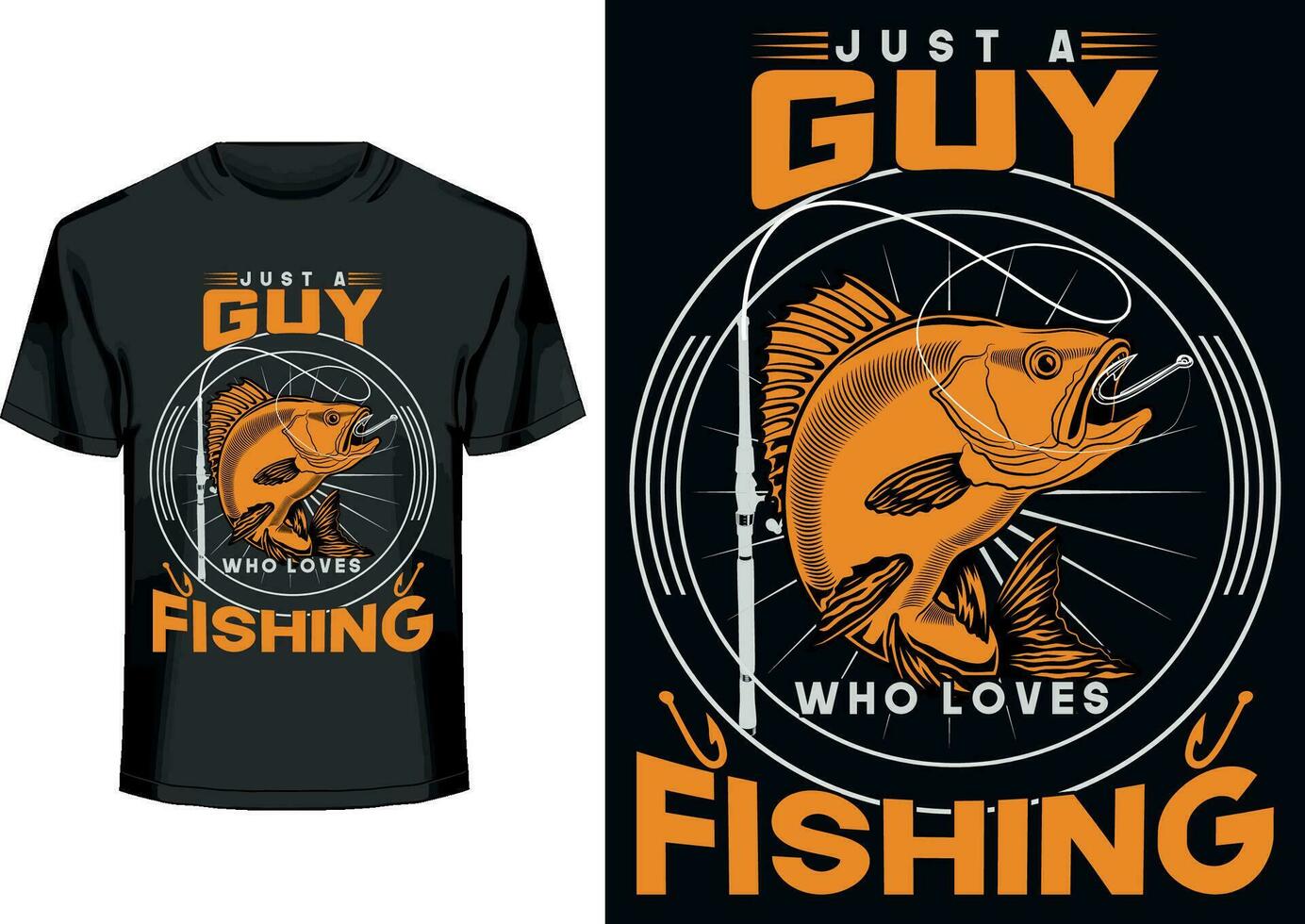 Good day fishing solves problems print ready vector template t-shirt design
