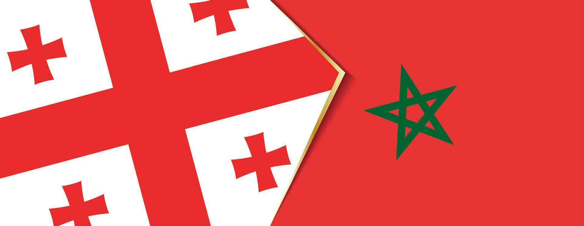 Georgia y Marruecos banderas, dos vector banderas