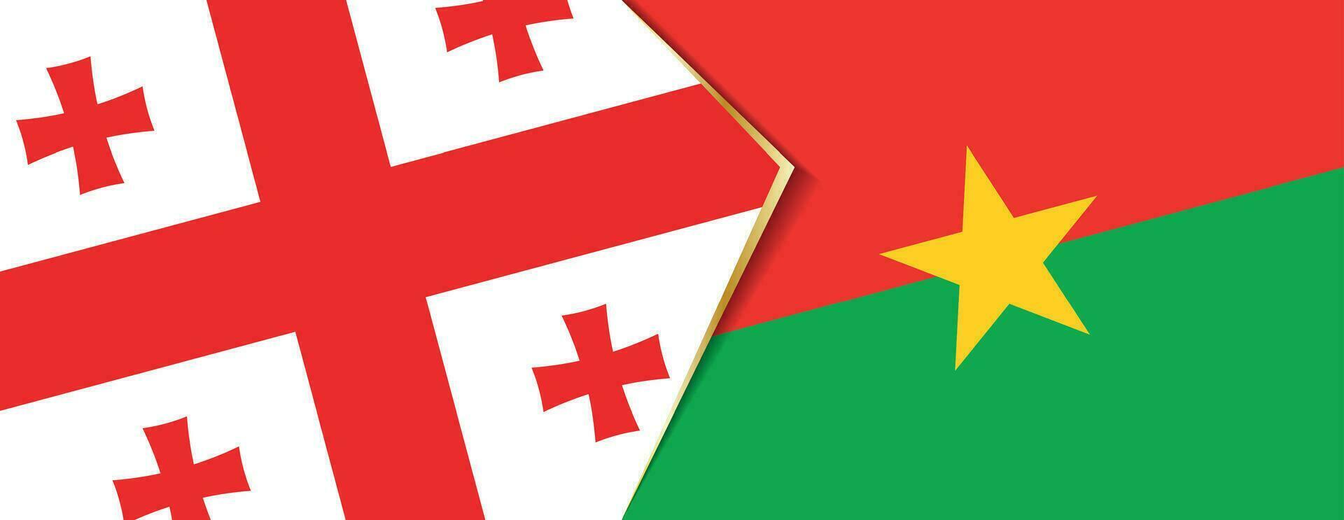 Georgia y burkina faso banderas, dos vector banderas