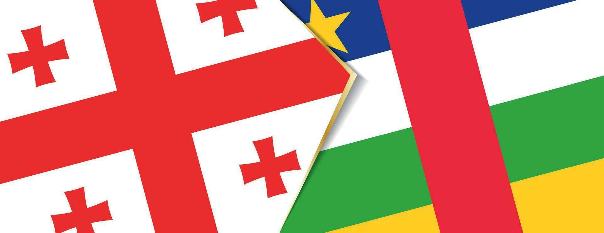 Georgia and Central African Republic flags, two vector flags.