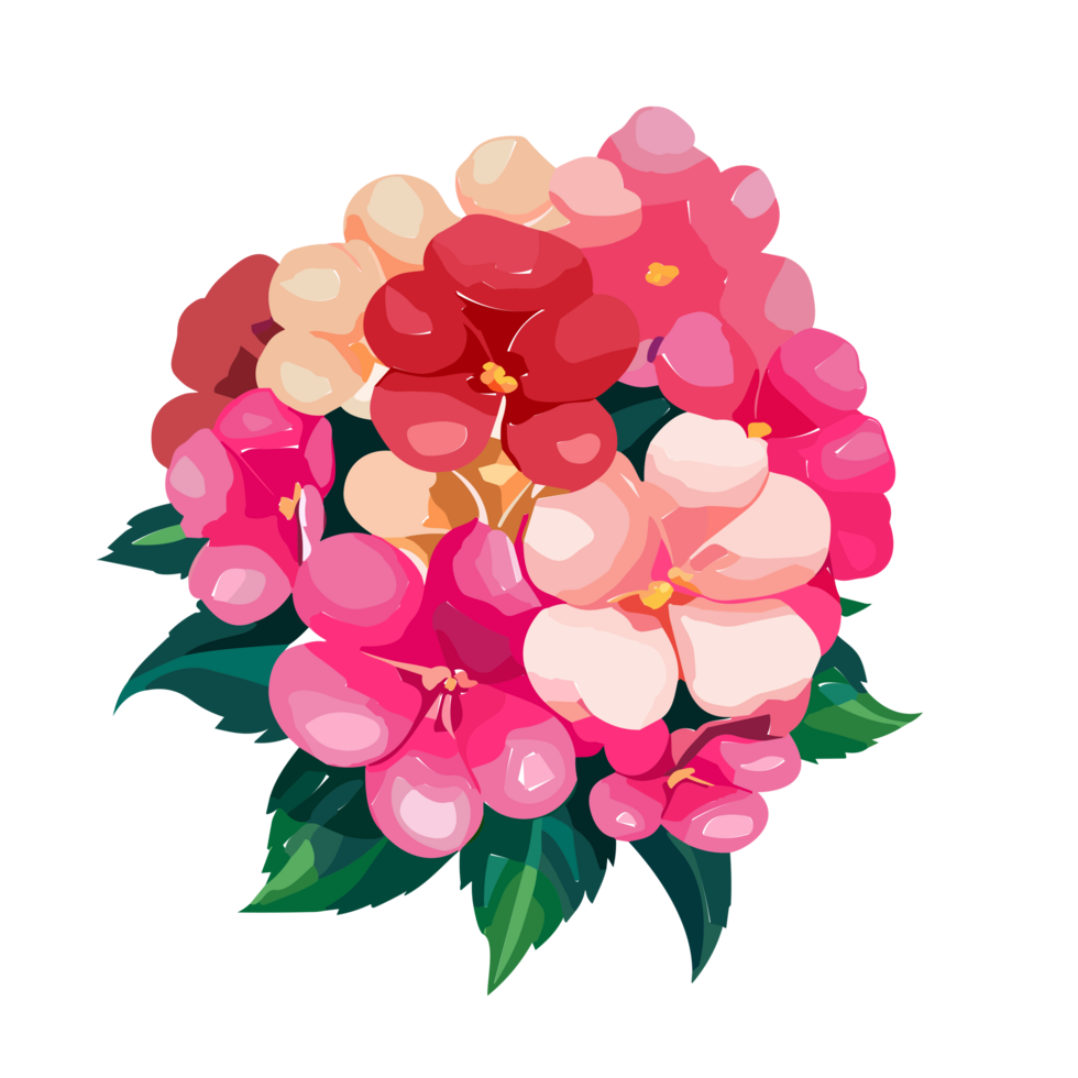 Impatiens flower bouquet, AI Generative 31615580 PNG