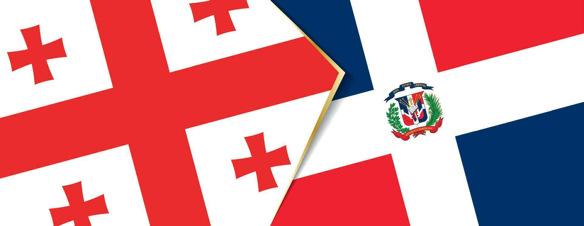 Georgia and Dominican Republic flags, two vector flags.