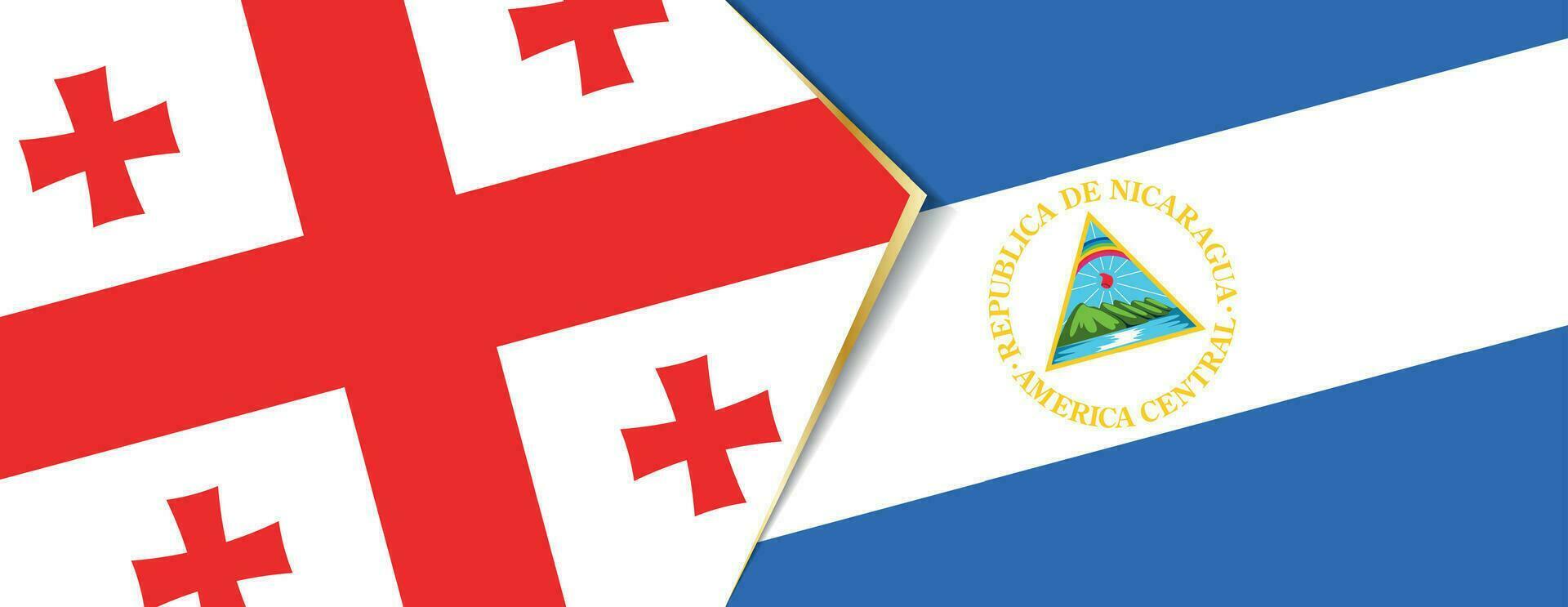 Georgia y Nicaragua banderas, dos vector banderas