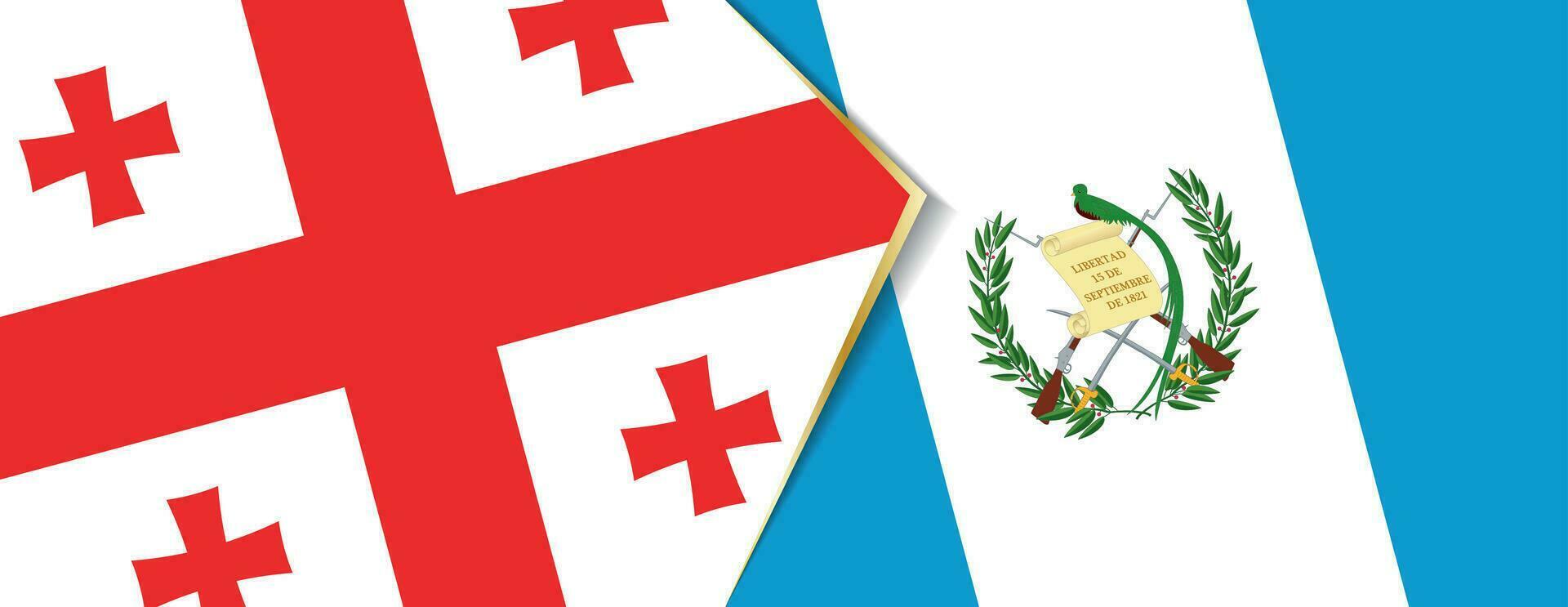 Georgia y Guatemala banderas, dos vector banderas