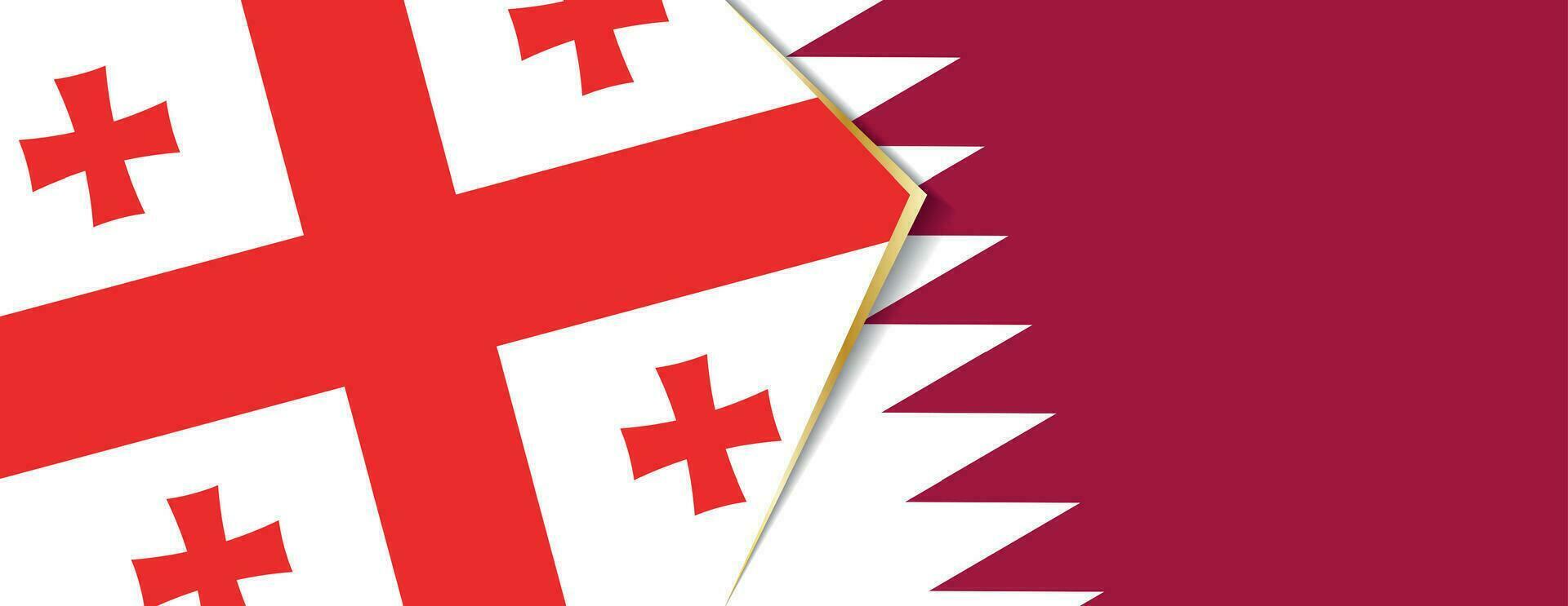 Georgia and Qatar flags, two vector flags.