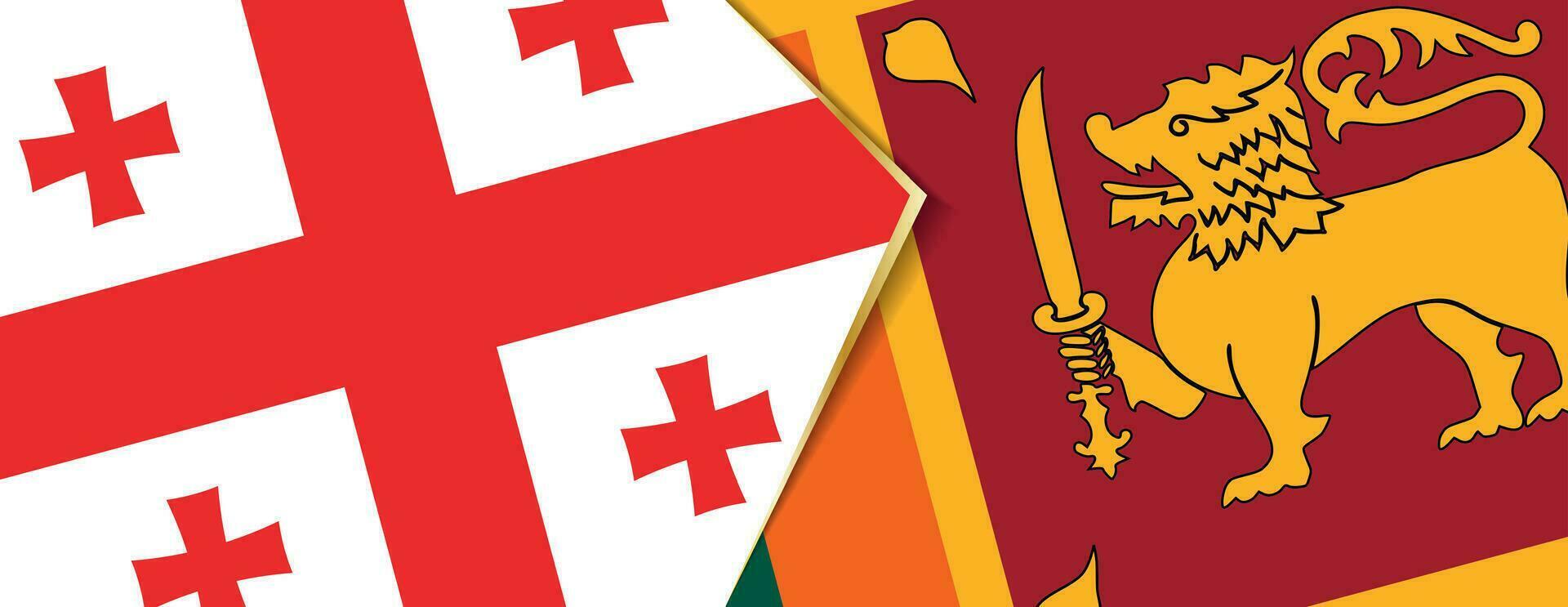 Georgia and Sri Lanka flags, two vector flags.