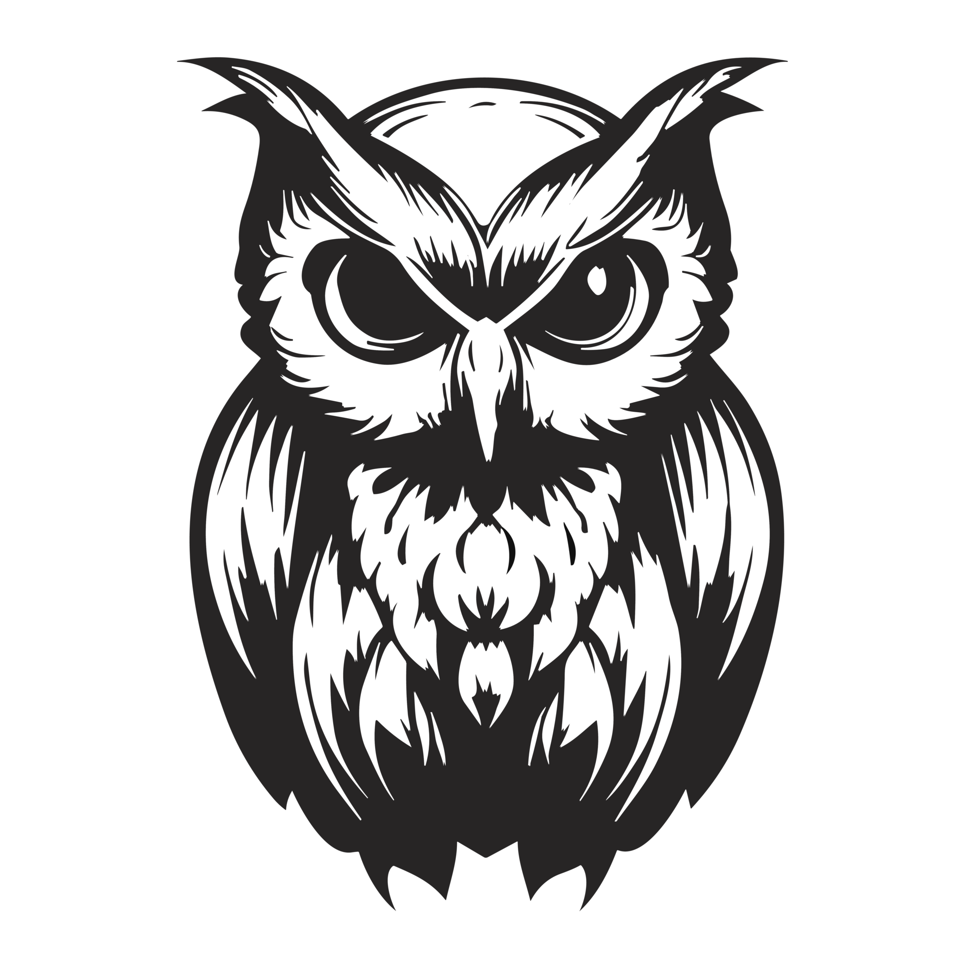 Black and white Owl transparent background, AI Generative 31615743 PNG