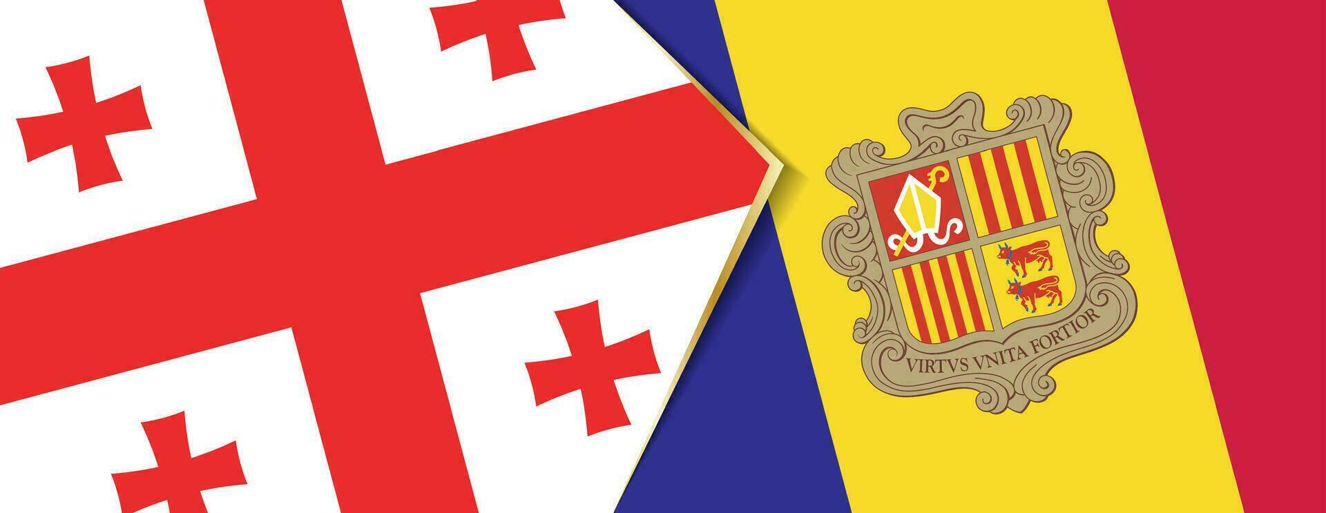 Georgia and Andorra flags, two vector flags.