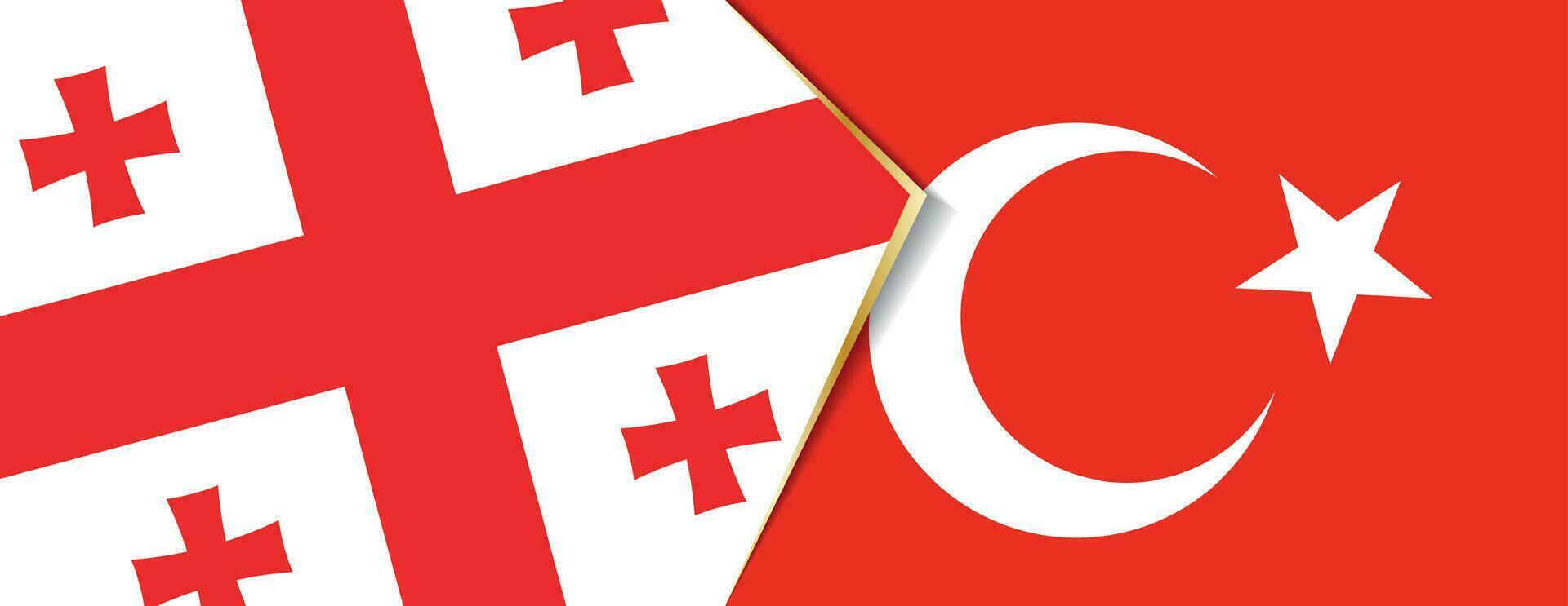 Georgia y Turquía banderas, dos vector banderas