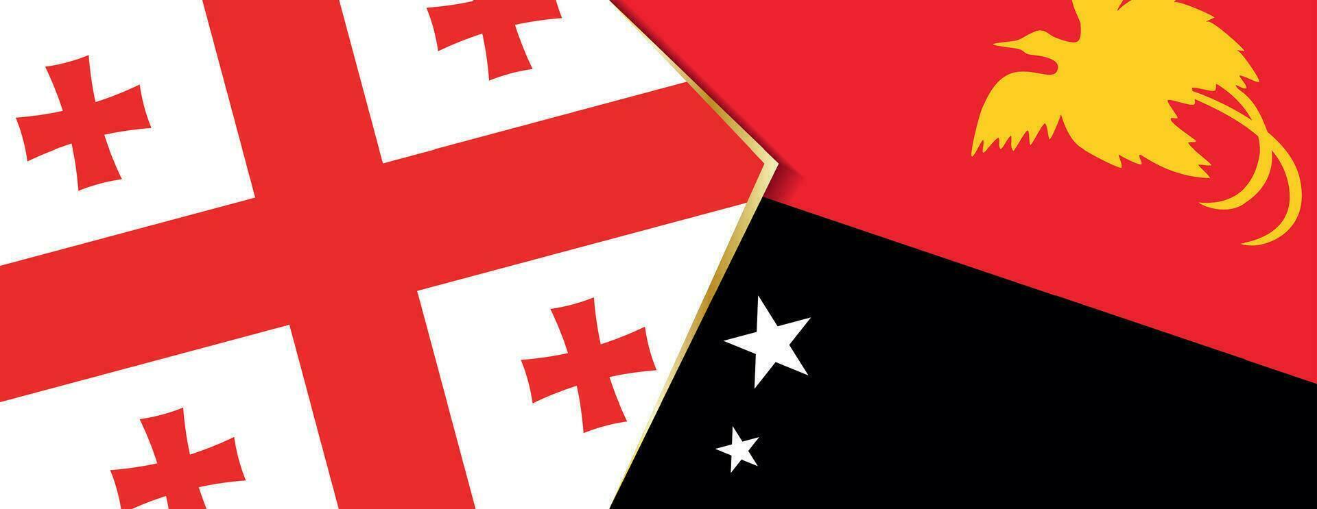 Georgia and Papua New Guinea flags, two vector flags.