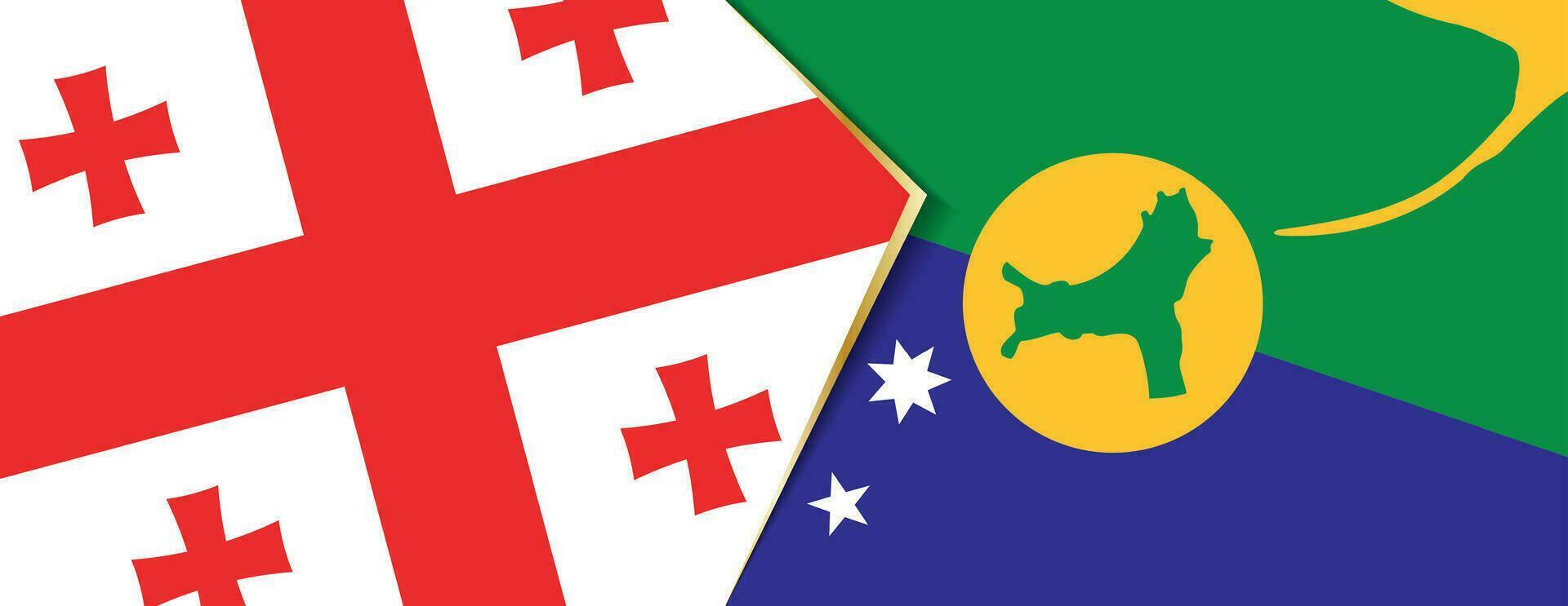 Georgia and Christmas Island flags, two vector flags.