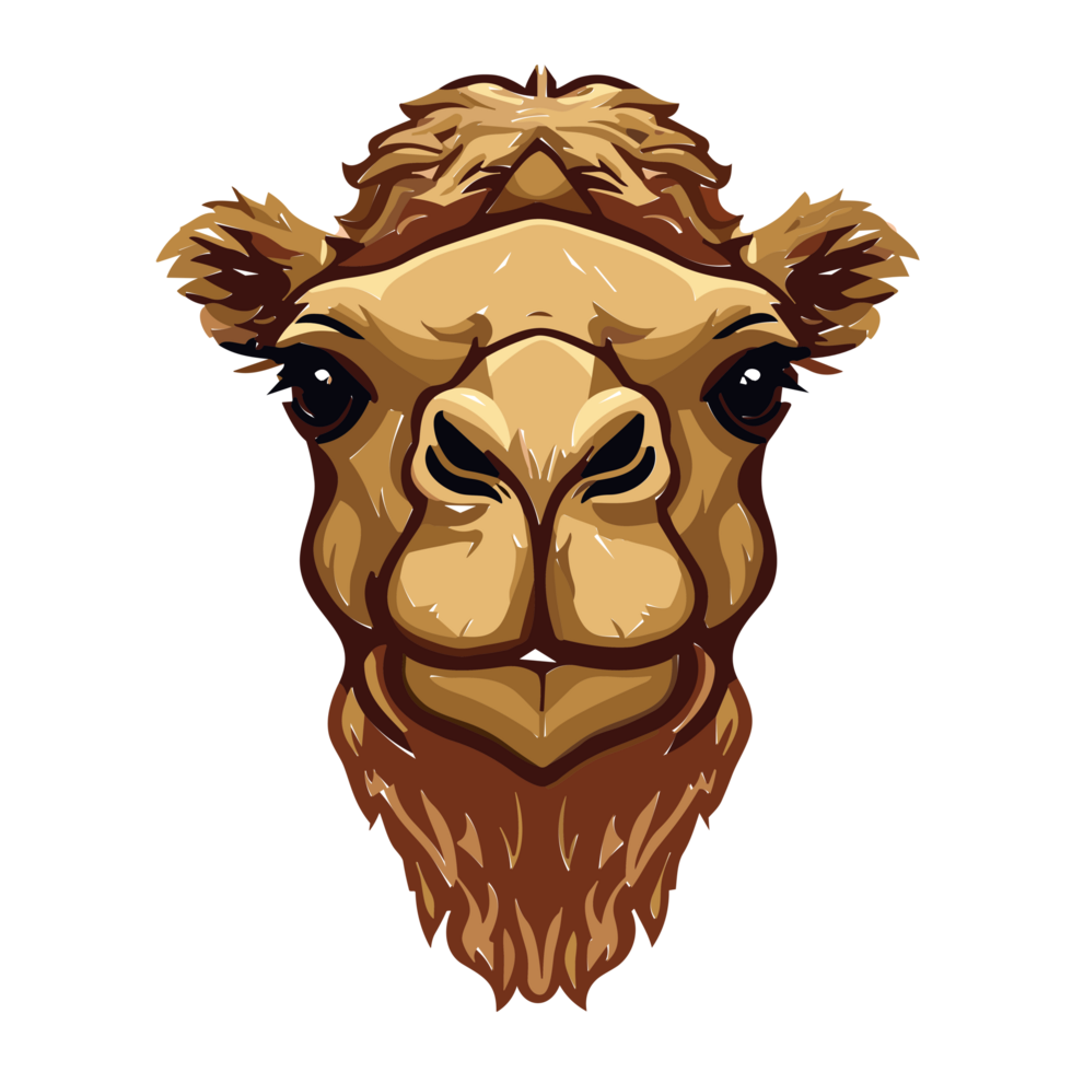 Camel face transparent background, AI Generative png