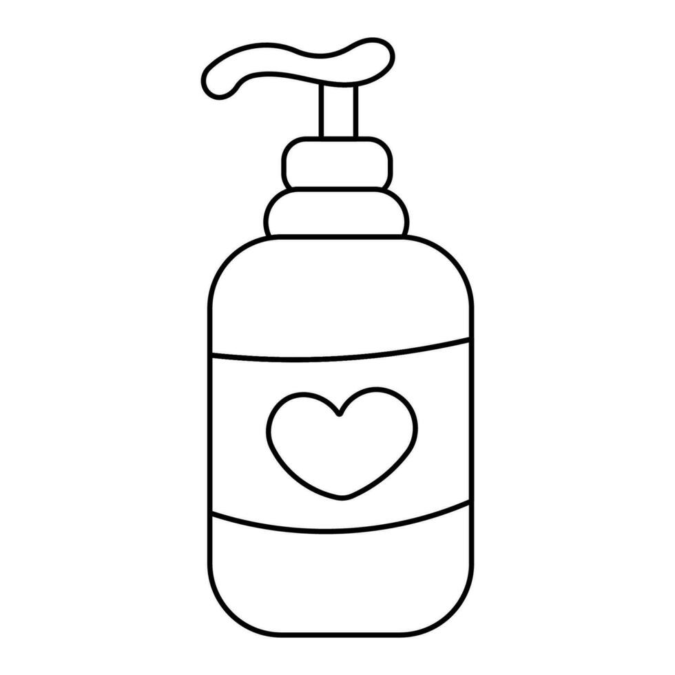 jar dispenser cosmetics line heart cream shampoo vector