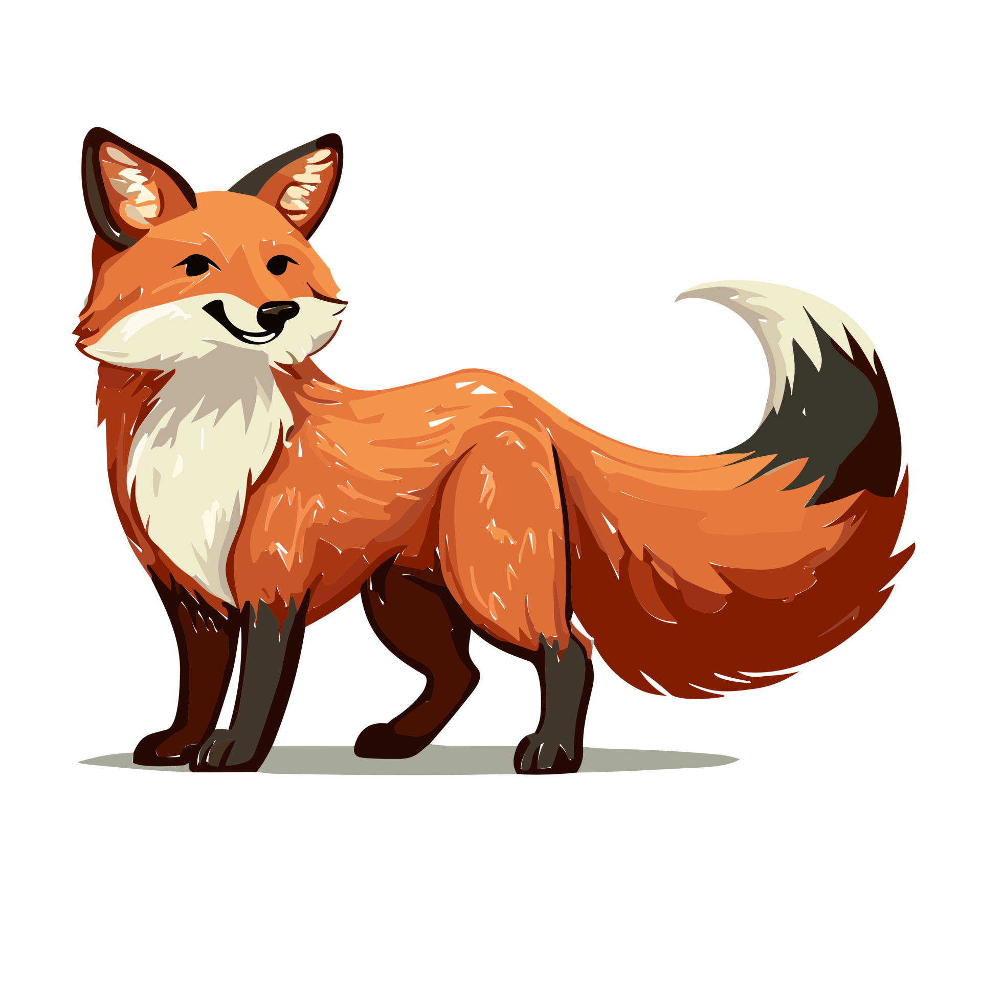 Fox,Cute cartoon fox. Funny red fox. Emotion little animal. Cartoon ...