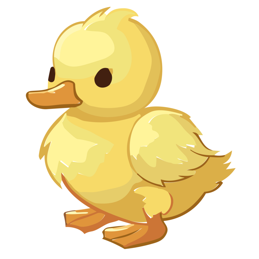 duck and duckling. Cute baby duck walking in row. Cartoon illustration, AI Generative png