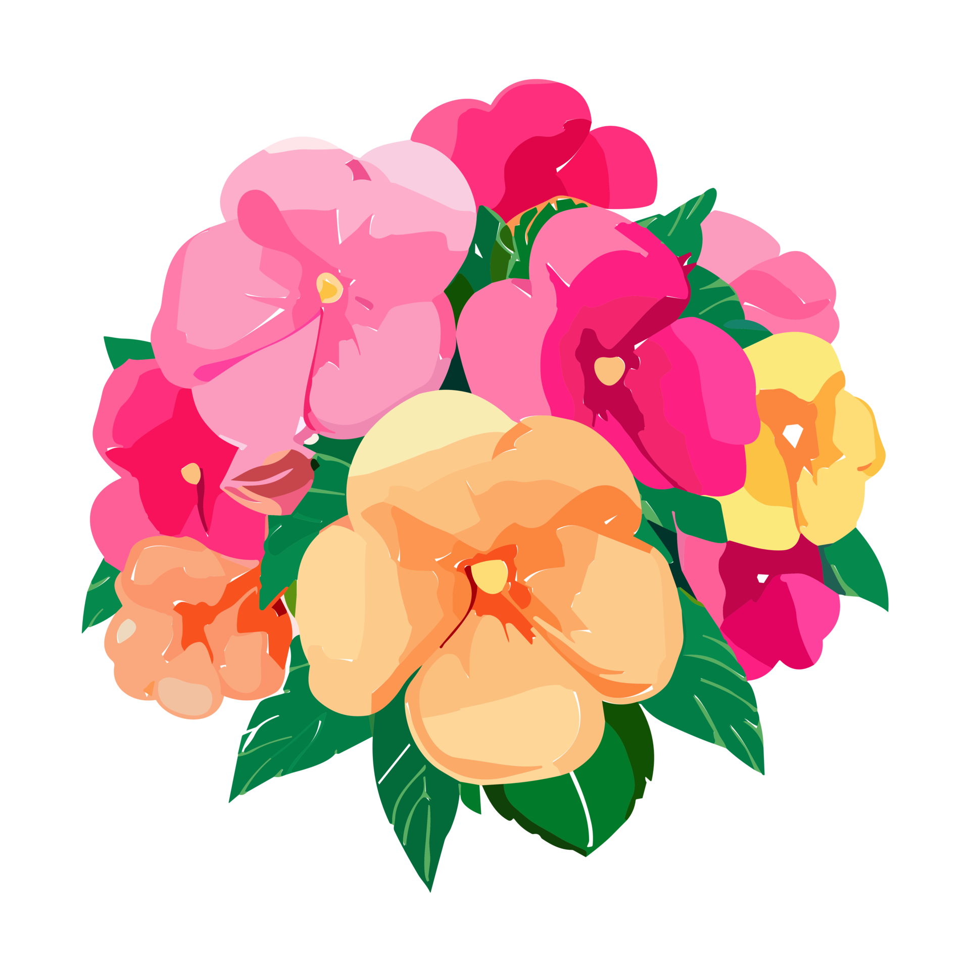 Impatiens flower bouquet, AI Generative 31616083 PNG