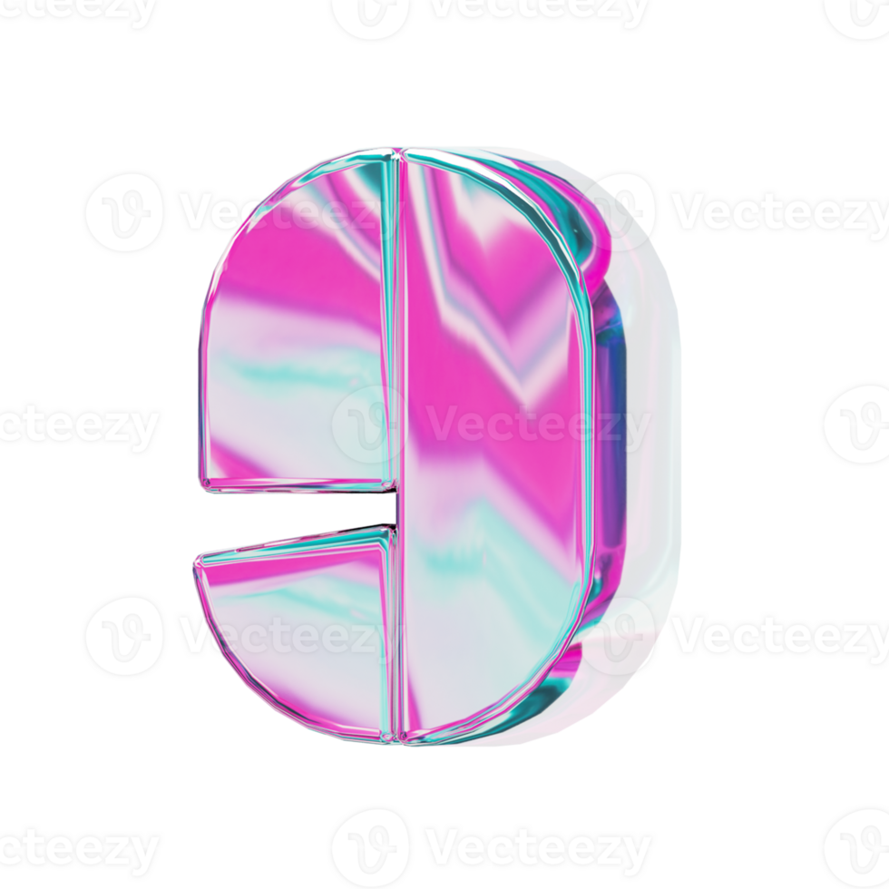 Number 9. alphabet 3D design in iridescent color style for banner, glossy icons, design posters holographic. png