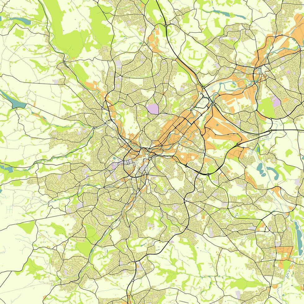 Map of Sheffield United Kingdom vector