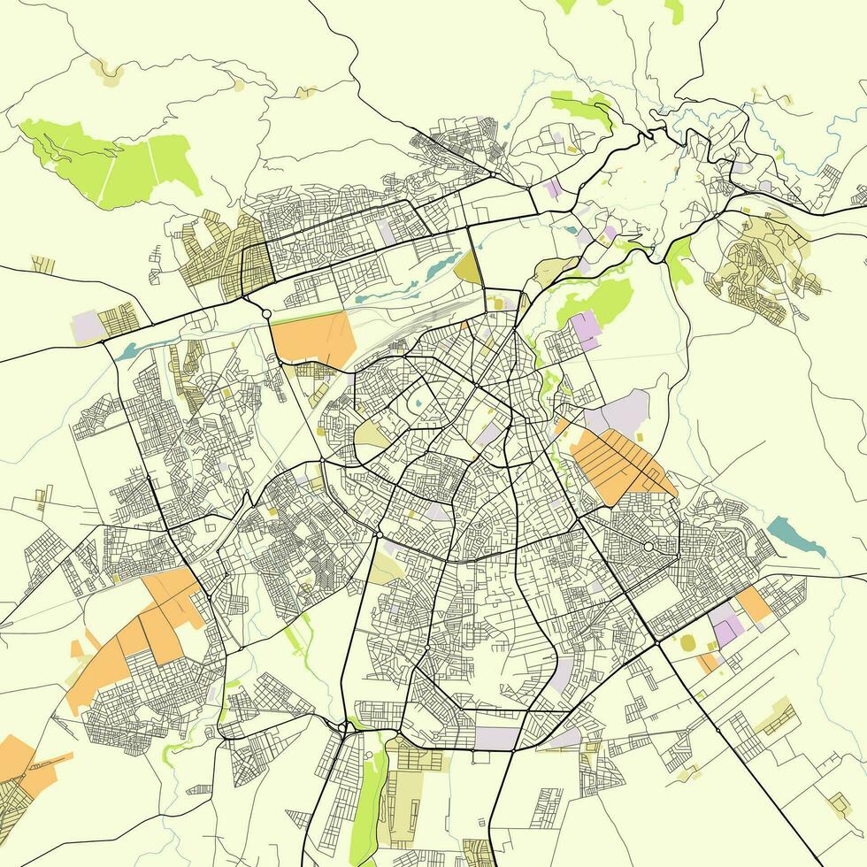 ciudad mapa de Fez, Marruecos vector