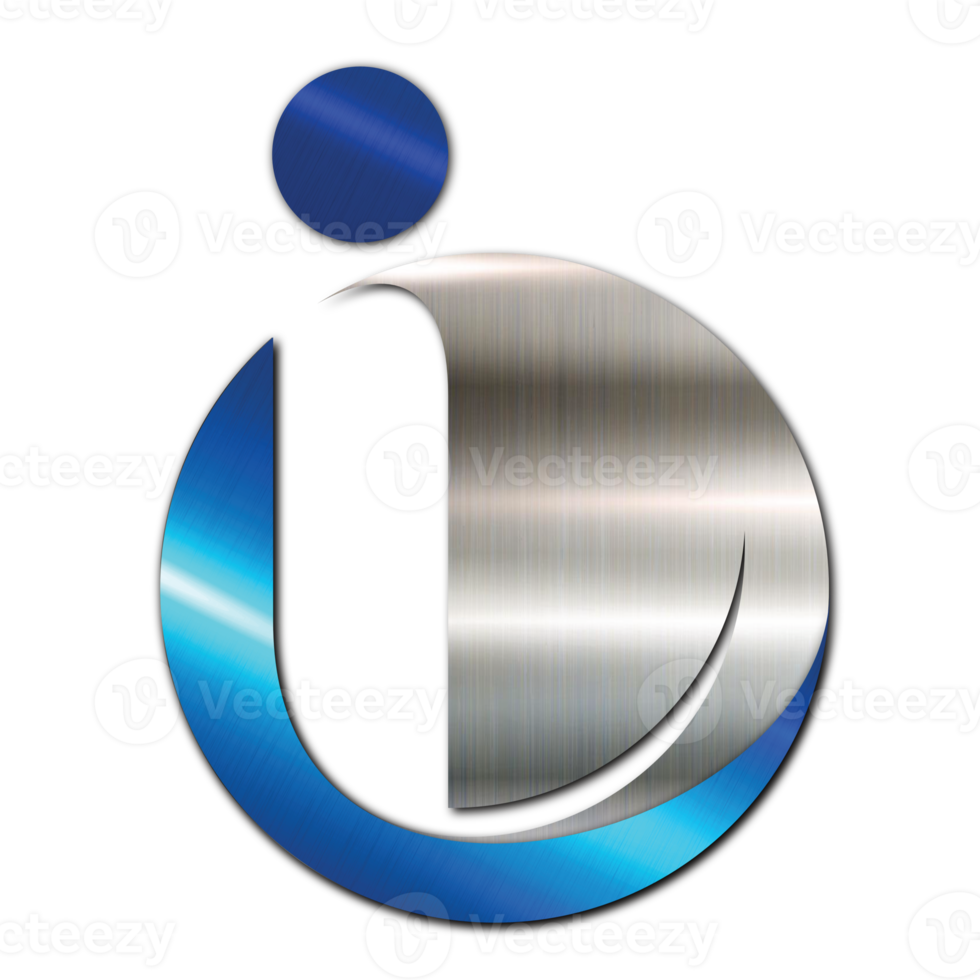 letter i logo blue and silver png