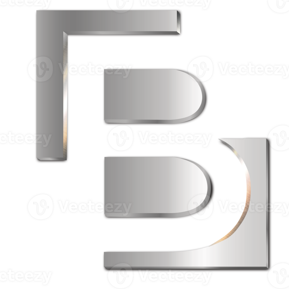 metallic logo letter B png