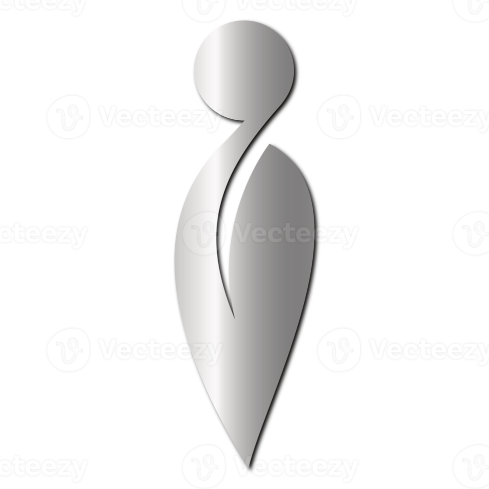 letter i logo metal style silver png