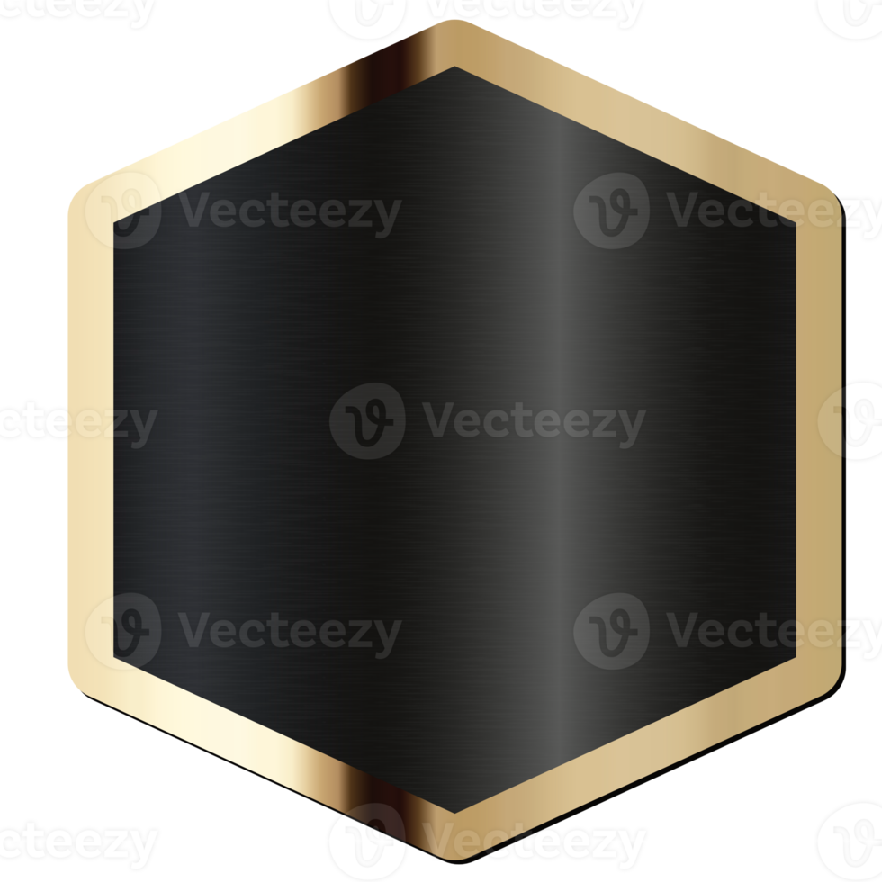 EMBLEM FRAME GOLD BORDER LINE HEXAGONAL png