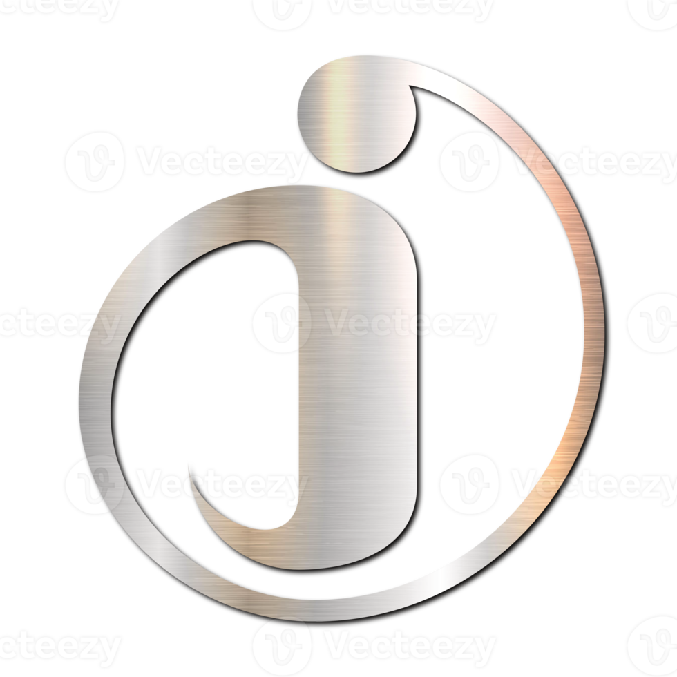 Letter i logo metallic circle style png