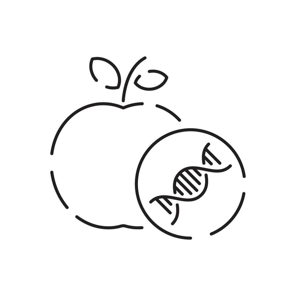 Genetic Engineering Symbol vector line Icon. Biochemistry and Genetics. Stroke Pictogram Graphic for Web Design. High-Quality Outline Vector Symbol Concept.