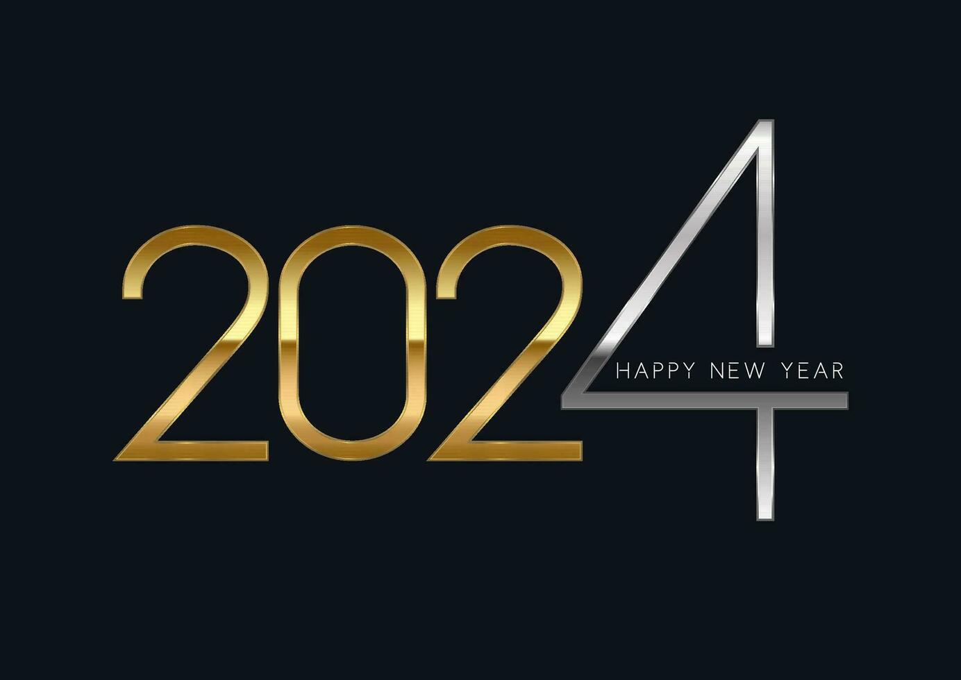 Modern gold and silver Happy New Year background vector