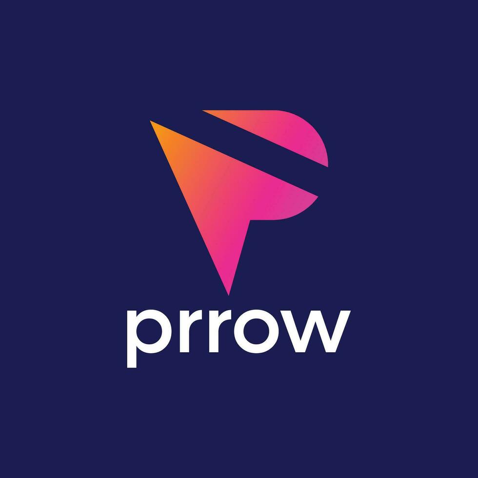 Letter P Arrow Logo Design Template vector