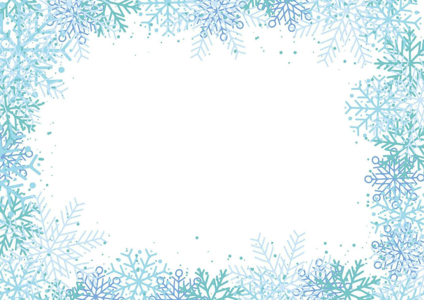 Christmas background with snowflake border vector