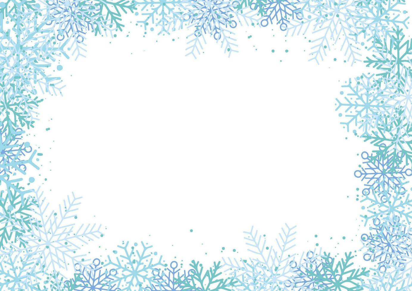 fondo de navidad con borde de copo de nieve vector