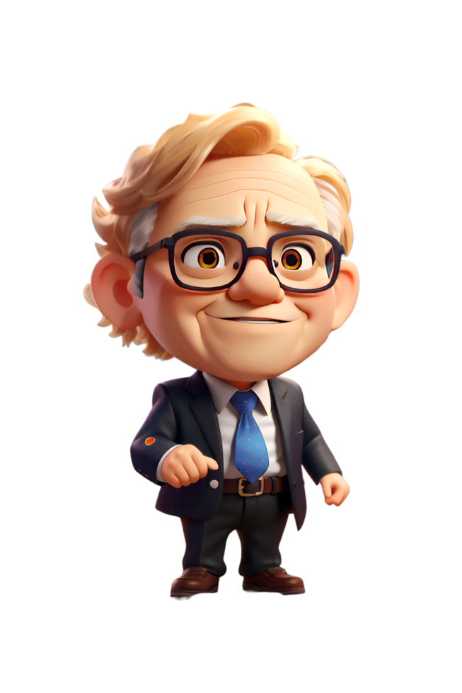 Warrent buffet character cute AI Generative png