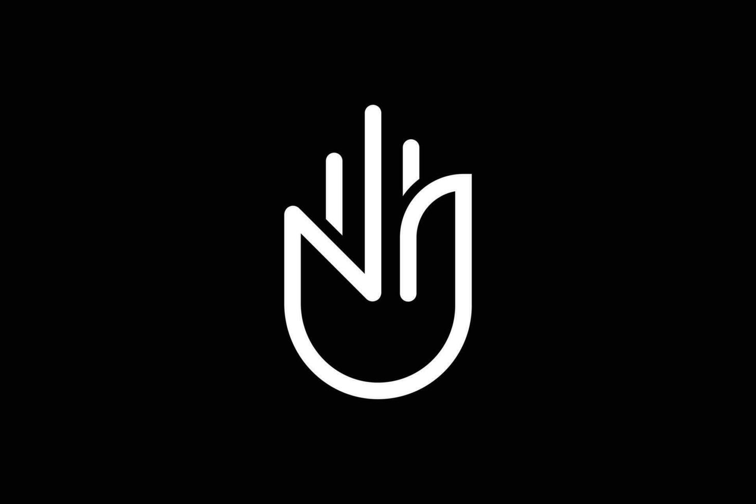 Letter N A  Hand Logo Design Template vector