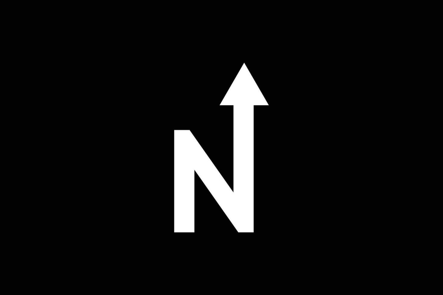 diseño de logotipo de letra n flecha vector