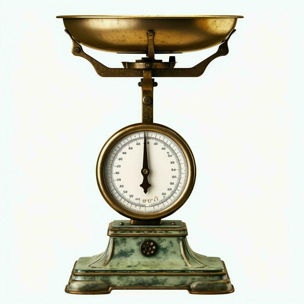 Vintage gold balance scale measure or law justice symbol. Lawyers day or world day of social justice concept by AI Generated photo