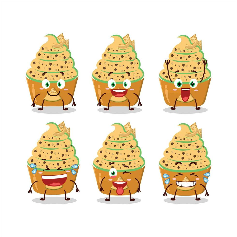 Cartoon character of ice cream melon cup with smile expression vector
