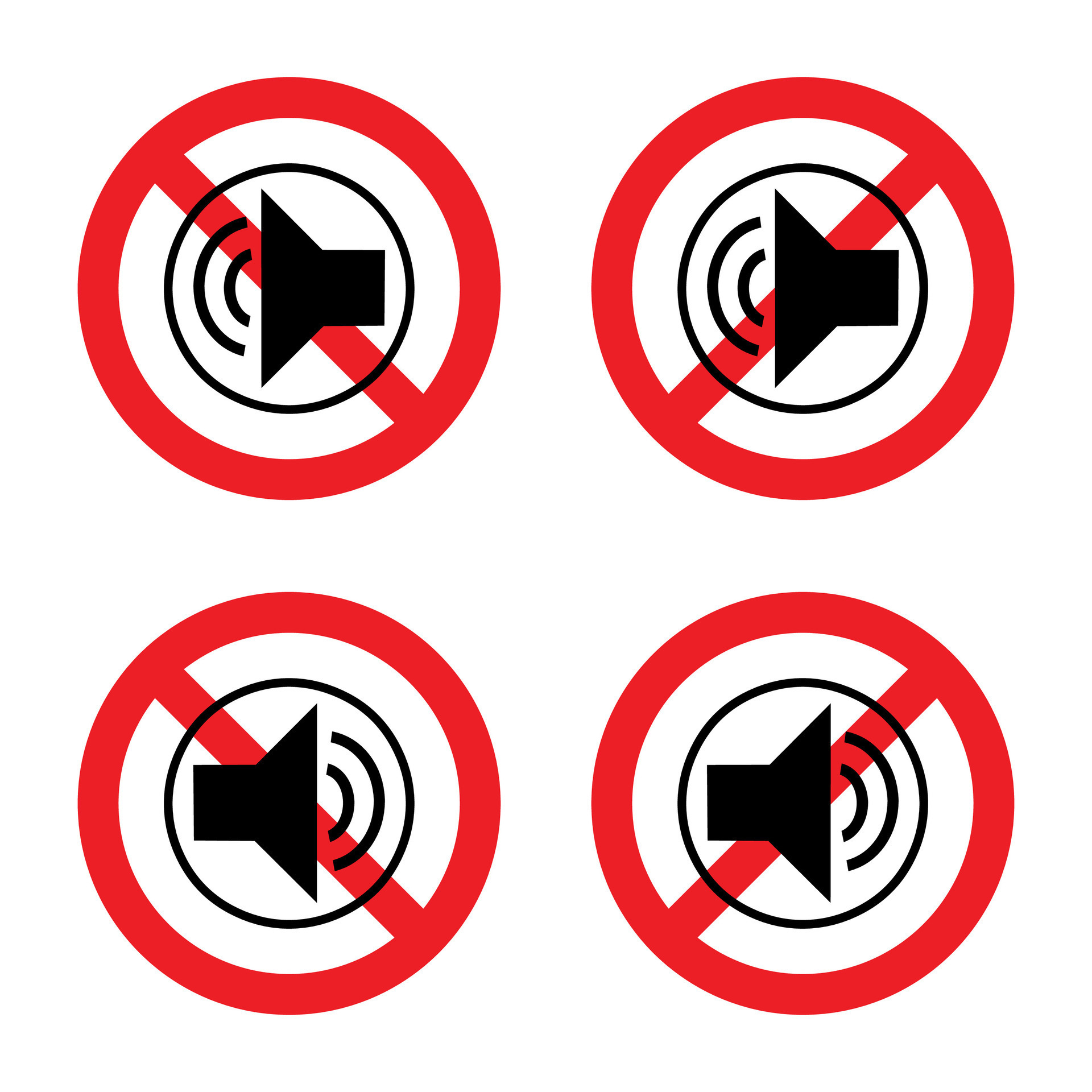Stop volume, no loud sign, do not make noise prohibition, do not allow