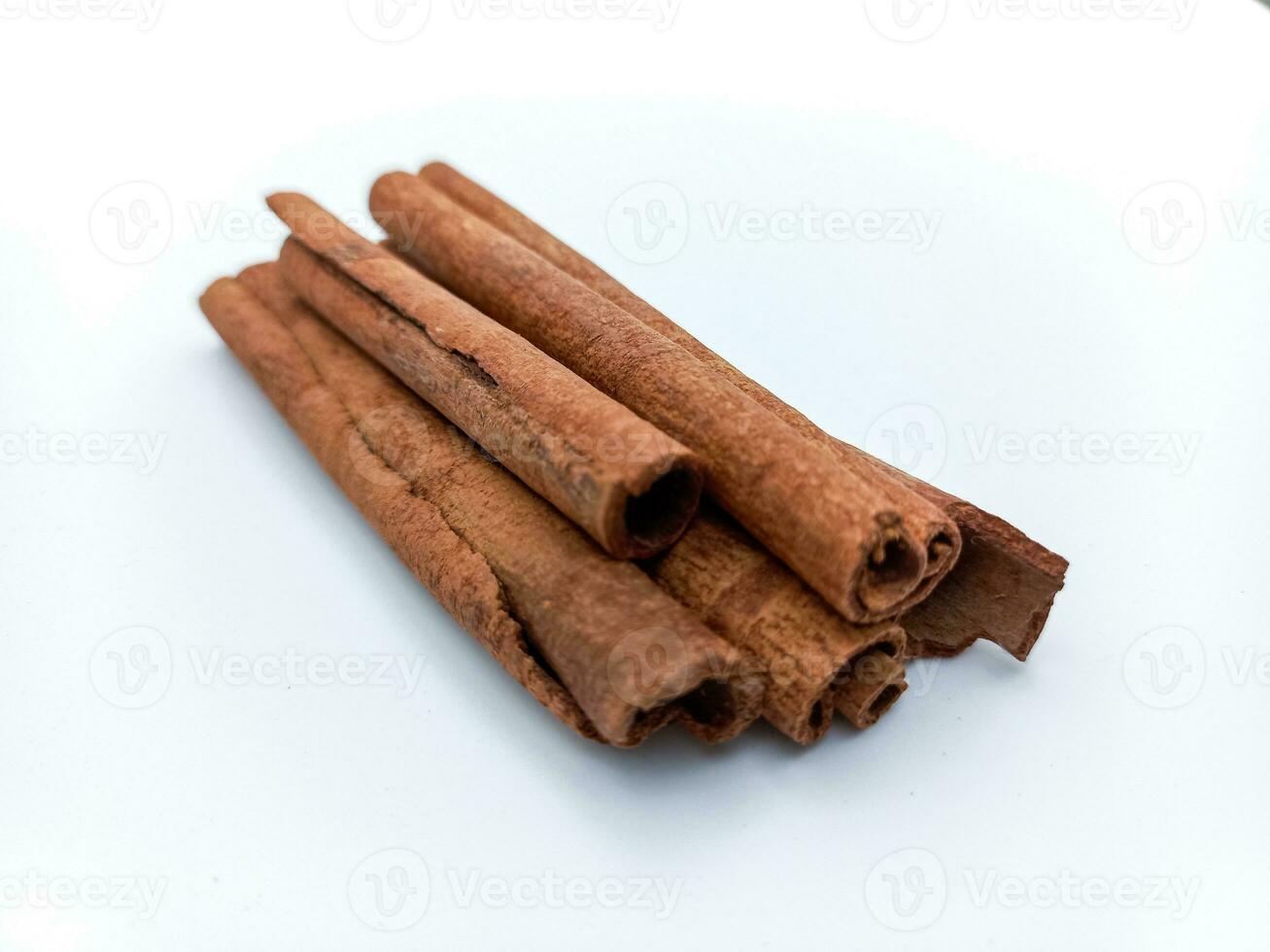 Cinnamon Sticks Isolated On White Background. Landscape Orientation photo