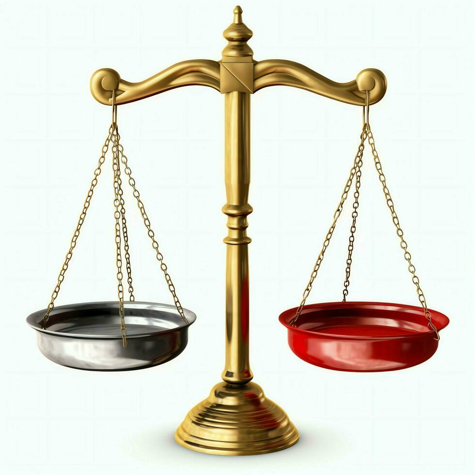 Vintage gold balance scale measure or law justice symbol. Lawyers day or world day of social justice concept by AI Generated photo