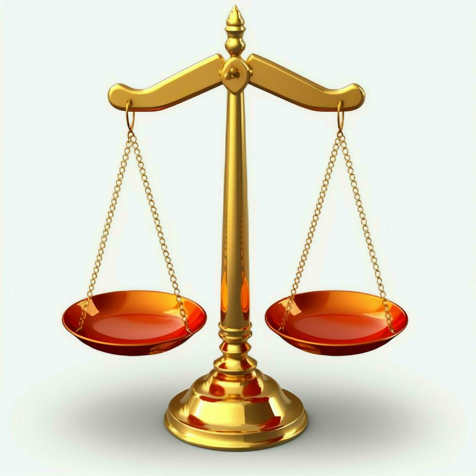Vintage gold balance scale measure or law justice symbol. Lawyers day or world day of social justice concept by AI Generated photo