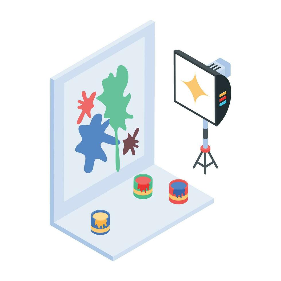 Modern Studio Equipment Isometric Icon vector