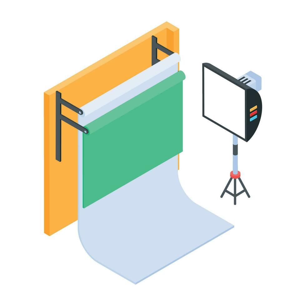 Modern Studio Equipment Isometric Icon vector