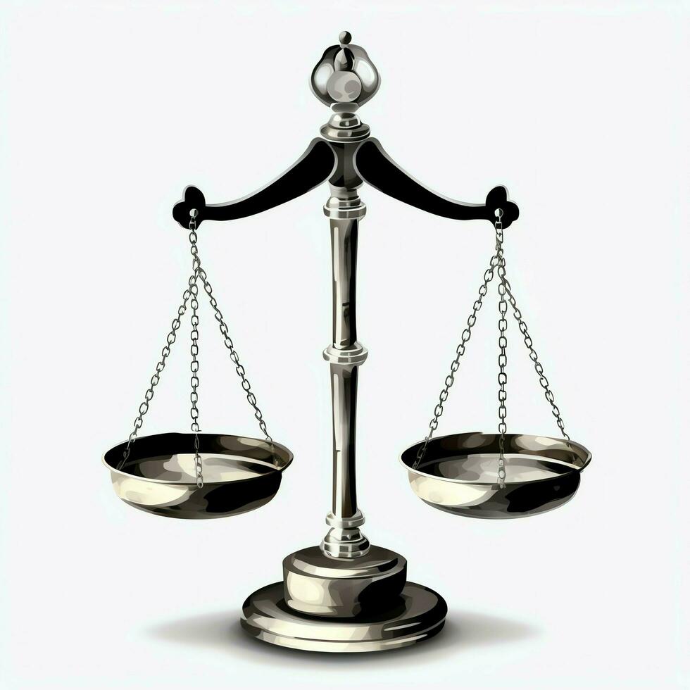 Vintage gold balance scale measure or law justice symbol. Lawyers day or world day of social justice concept by AI Generated photo