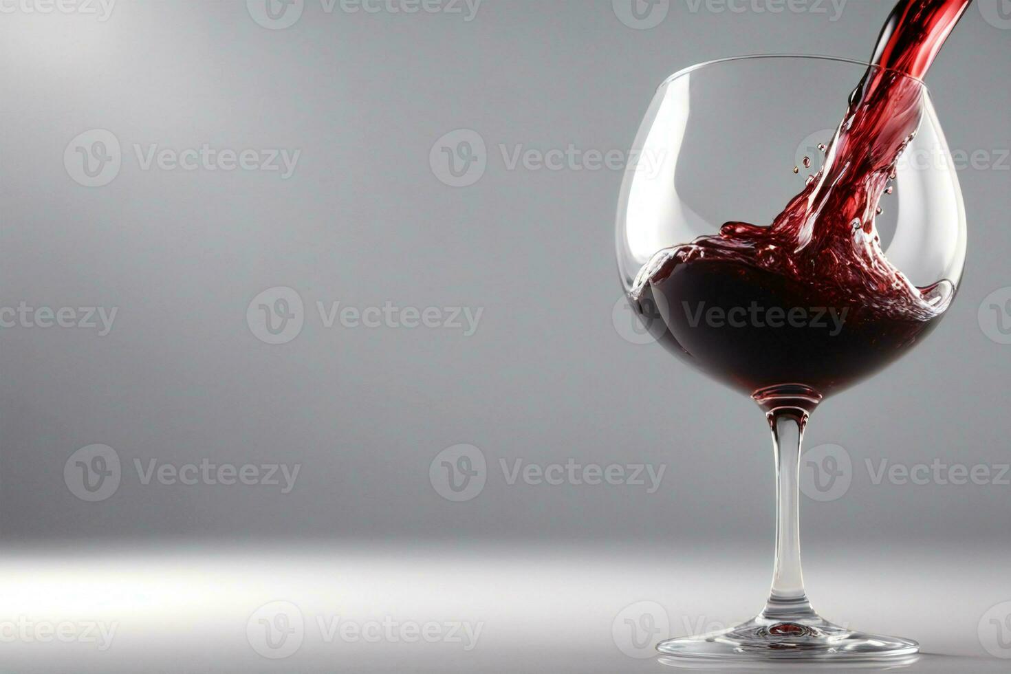 Red wine pouring into glass, red wine splash, AI generative photo