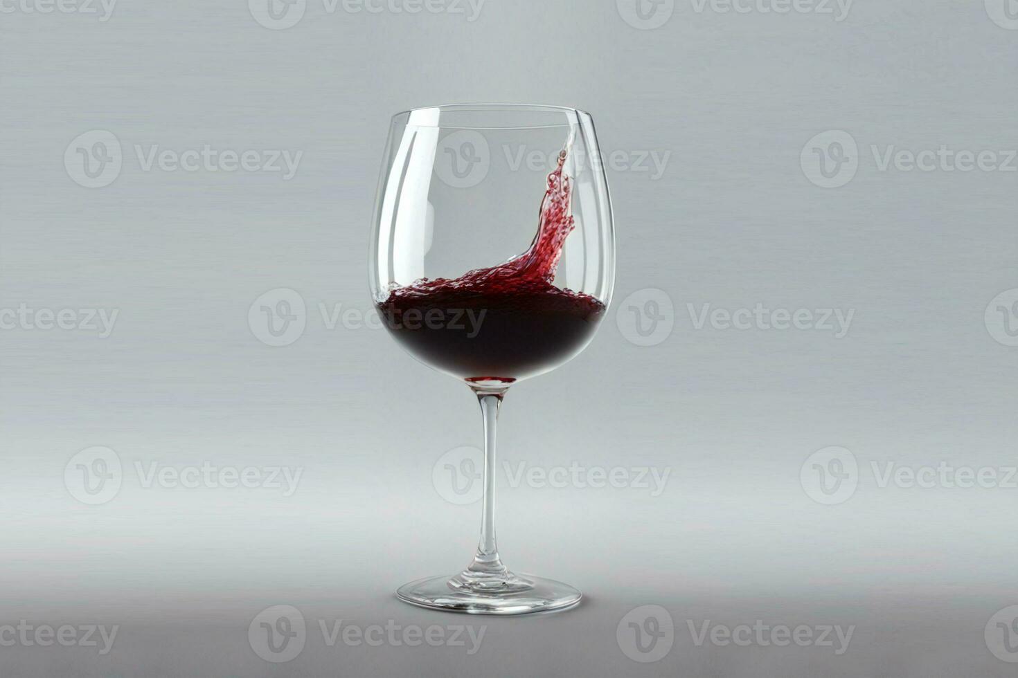 Splash of red wine in a wineglass, AI generative photo